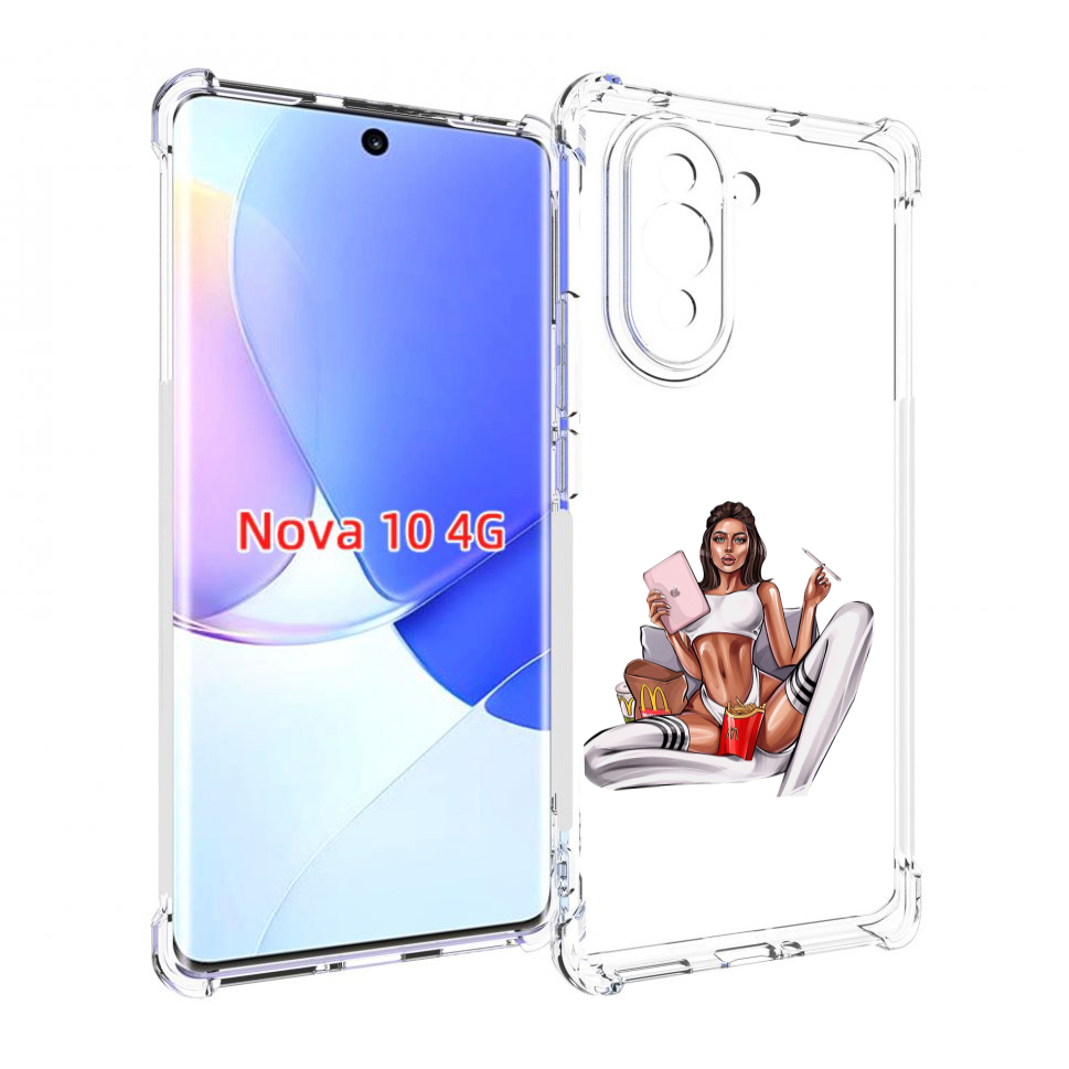 

Чехол MyPads Модная-иллюстрация-девушки женский для Huawei Nova 10, Прозрачный, Tocco