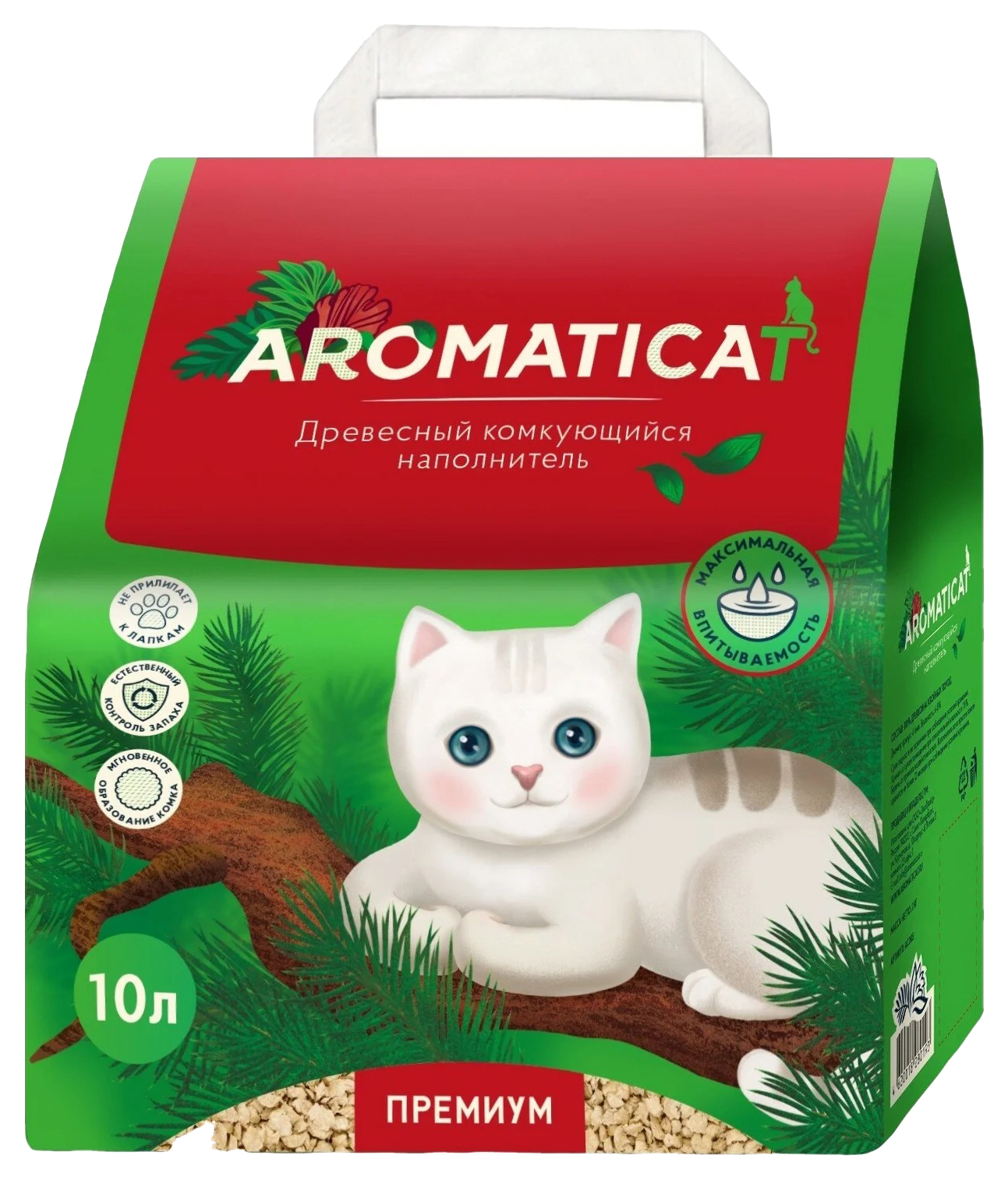 фото Наполнитель aromaticat premium, древесный комкующийся, 4шт по 10л