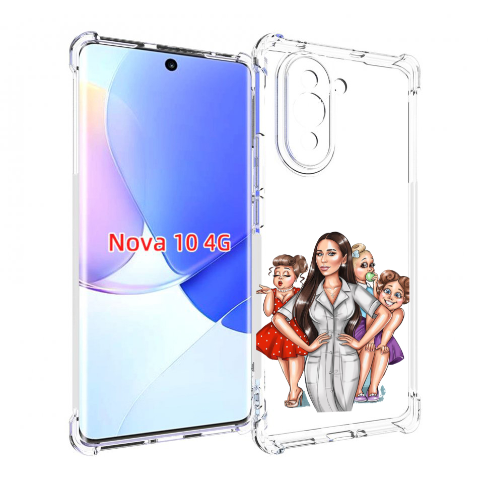 

Чехол MyPads Милые-дамы женский для Huawei Nova 10, Прозрачный, Tocco