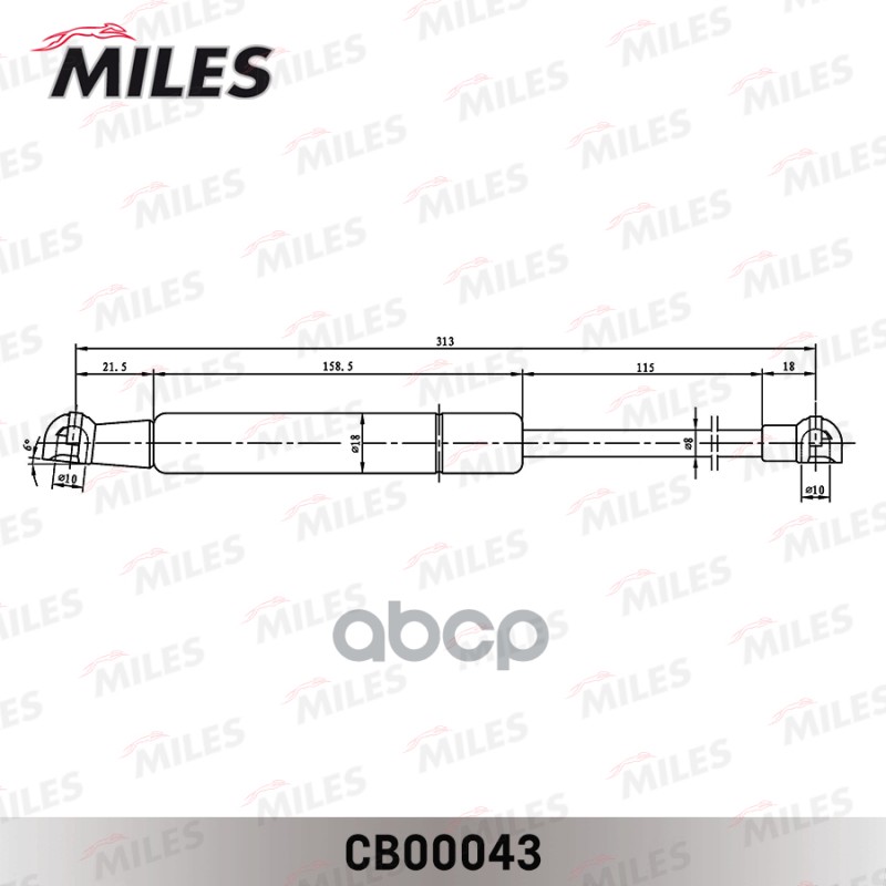 фото Упор газовый bmw 5-series 03- cb00043 miles арт. cb00043