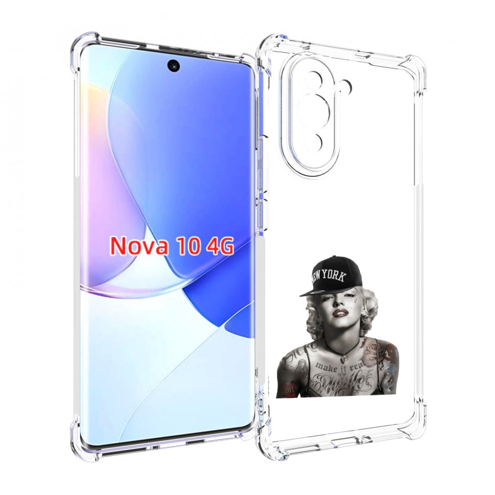 

Чехол MyPads Мерлин Монро с тату женский для Huawei Nova 10, Прозрачный, Tocco