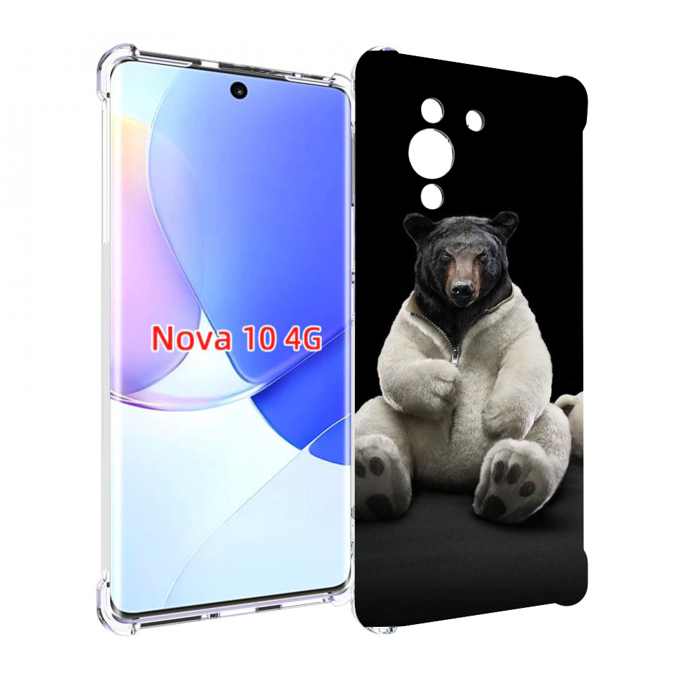 

Чехол MyPads Медведь-бурый-белый для Huawei Nova 10, Прозрачный, Tocco