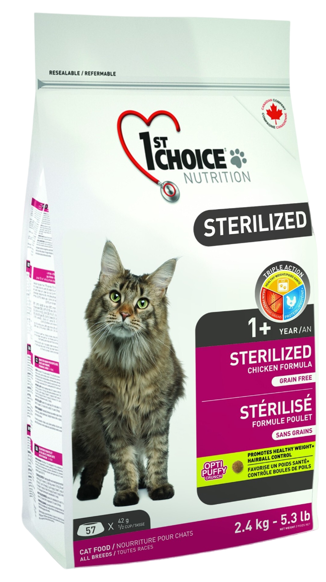 фото Сухой корм для кошек 1st choice cat adult sterilized, с курицей и картофелем, 4шт по 2,4кг