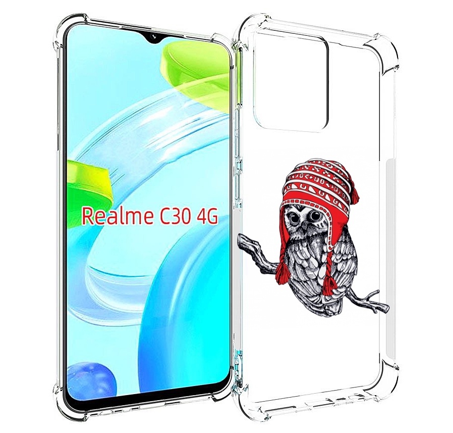 

Чехол MyPads сова-в-красной-шапке-на-веточке для Realme C30 4G / Narzo 50i Prime, Прозрачный, Tocco