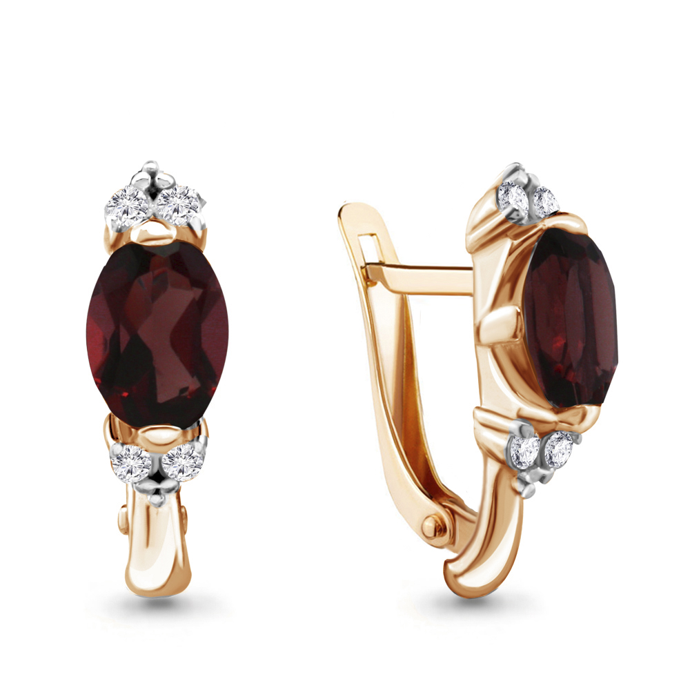 

Серьги из серебра с гранатом Aquamarine 4414103А_925_з, 4414103А_925_з