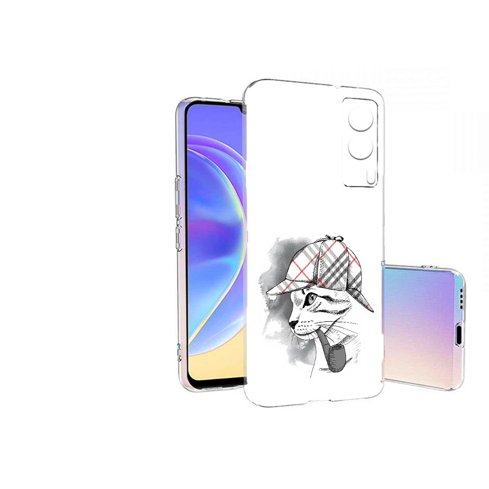 Чехол MyPads Tocco для Vivo V21E кошка с трубкой (PT161736.380.405)