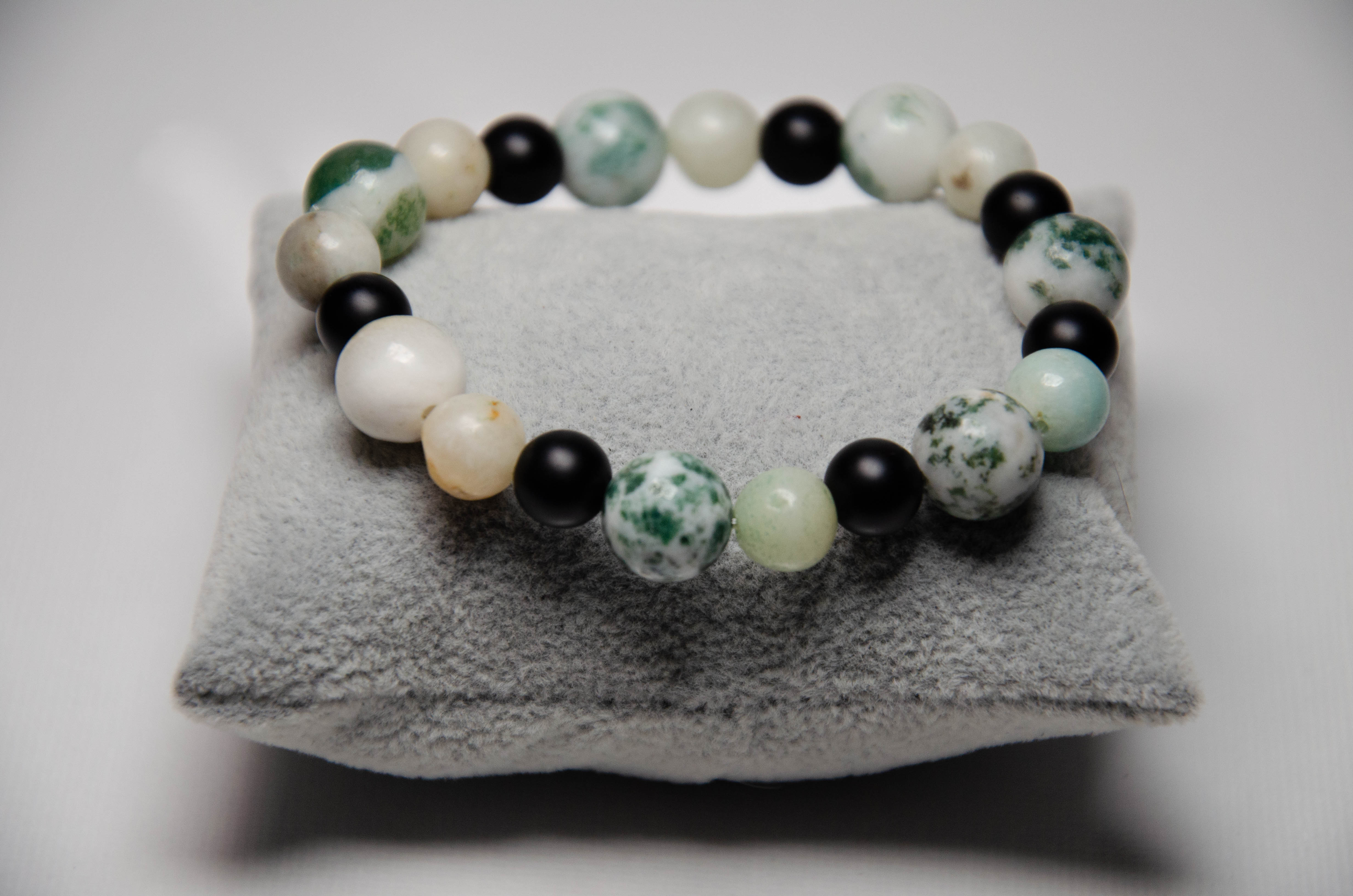 Браслет из резины р.17 Nika_Art 6А, агат