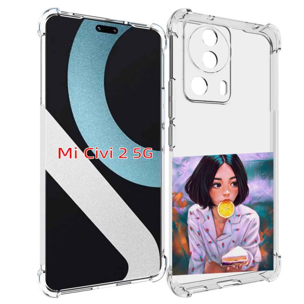 

Чехол MyPads девушка-с-чизкейком женский для Xiaomi Civi 2, Прозрачный, Tocco