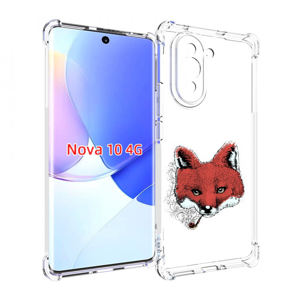 

Чехол MyPads Лис с трубкой для Huawei Nova 10, Прозрачный, Tocco