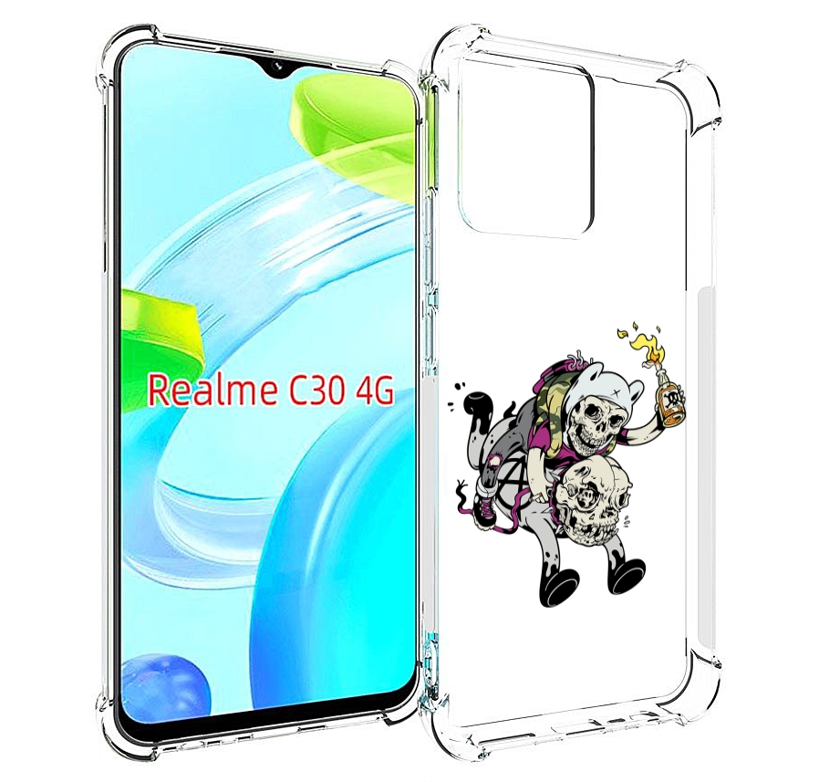 

Чехол MyPads время приключений скелеты для Realme C30 4G / Narzo 50i Prime, Прозрачный, Tocco