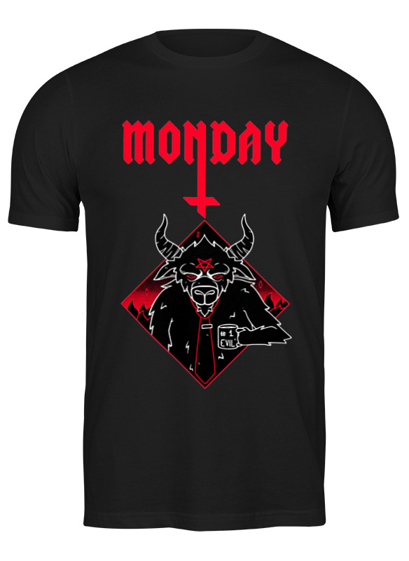 

Футболка мужская Printio Monday 2963168 черная S, Черный, Monday 2963168