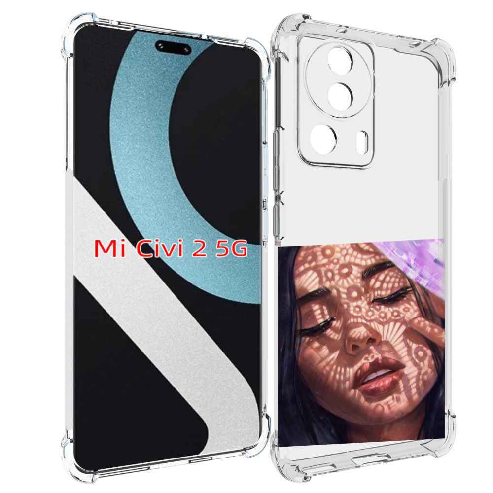

Чехол MyPads девушка-под-кружевами женский для Xiaomi Civi 2, Прозрачный, Tocco