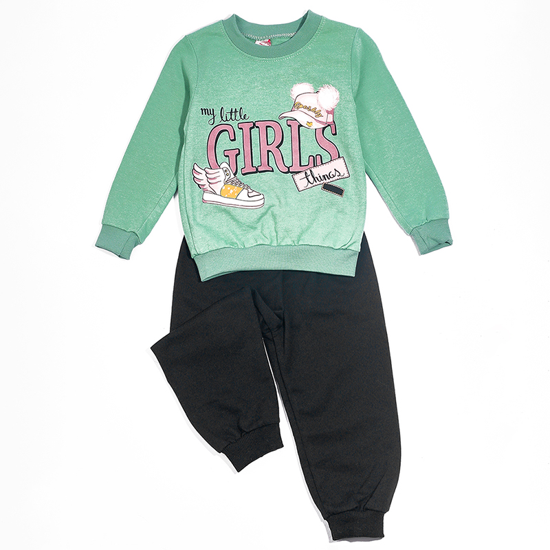 фото Костюм спортивный baziator girls, зеленый, 104