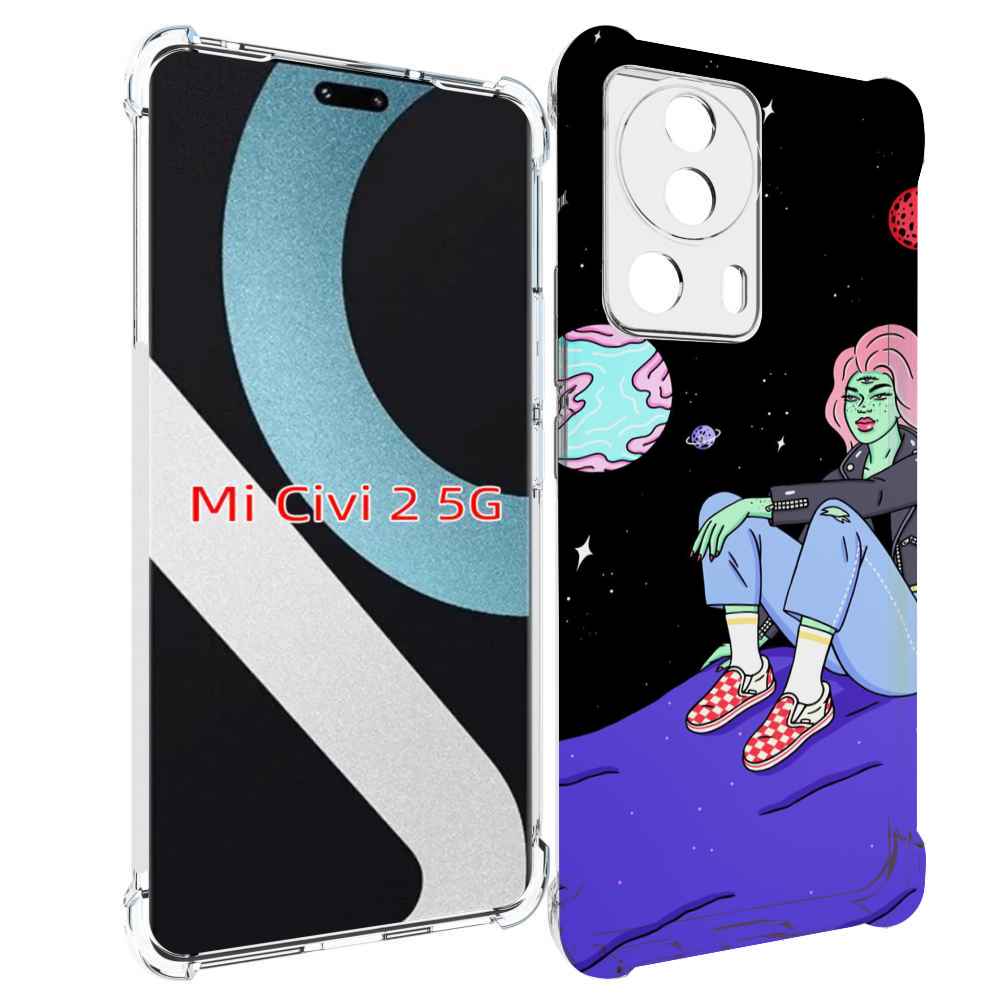 

Чехол MyPads девушка-на-луне-мультик для Xiaomi Civi 2, Прозрачный, Tocco