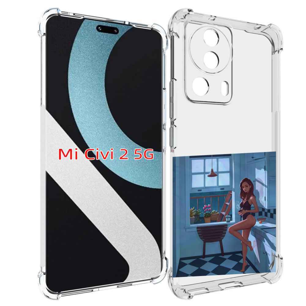 

Чехол MyPads девушка-на-кухне для Xiaomi Civi 2, Прозрачный, Tocco