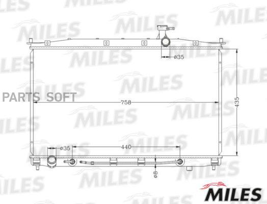 фото Miles acrb205 радиатор hyundai santa fe 2.2d/2.7 05-