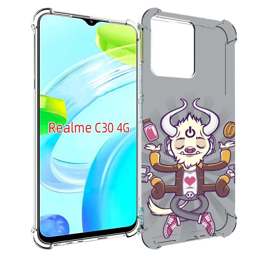 

Чехол MyPads рогатый любитель поиграть для Realme C30 4G / Narzo 50i Prime, Прозрачный, Tocco