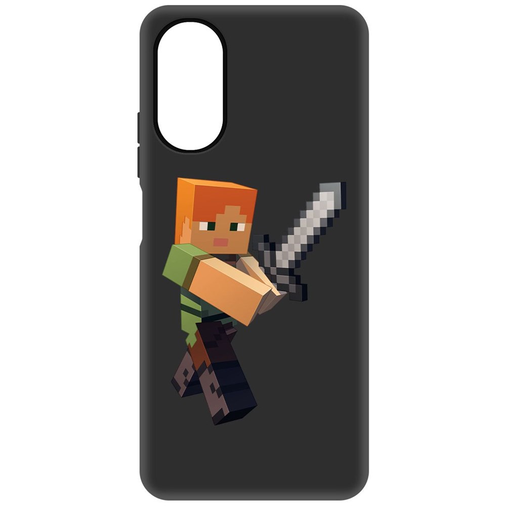 

Чехол-накладка Софт Minecraft-Алекс для Oppo A17, Черный