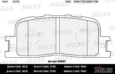 

Колодки тормозные задние (без датчика) (Смесь Semi-Metallic) (TOYOTA CAMRY ( MILES E110217