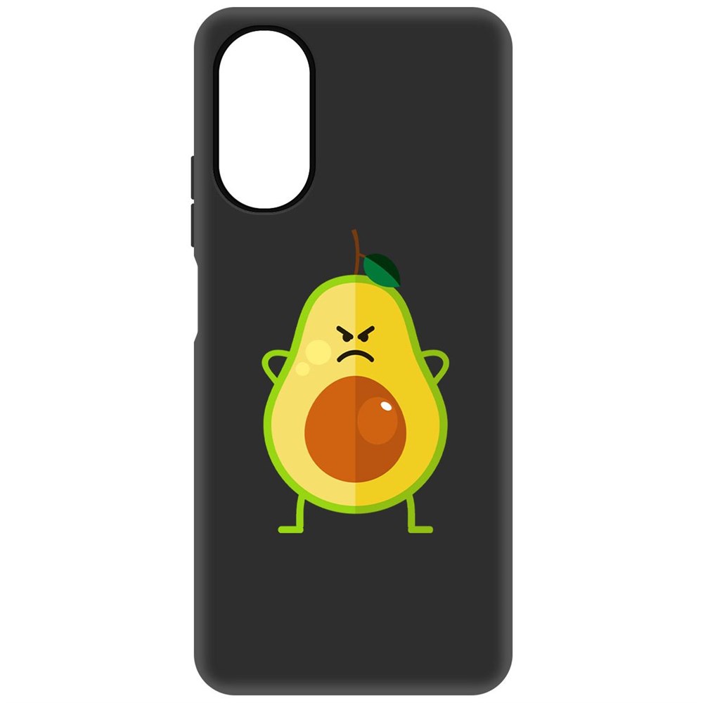 

Чехол-накладка Софт Авокадо Сердитый для Oppo A17, Черный