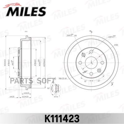 

MILES K111423 Барабан тормозной Mazda 323, Demio Miles