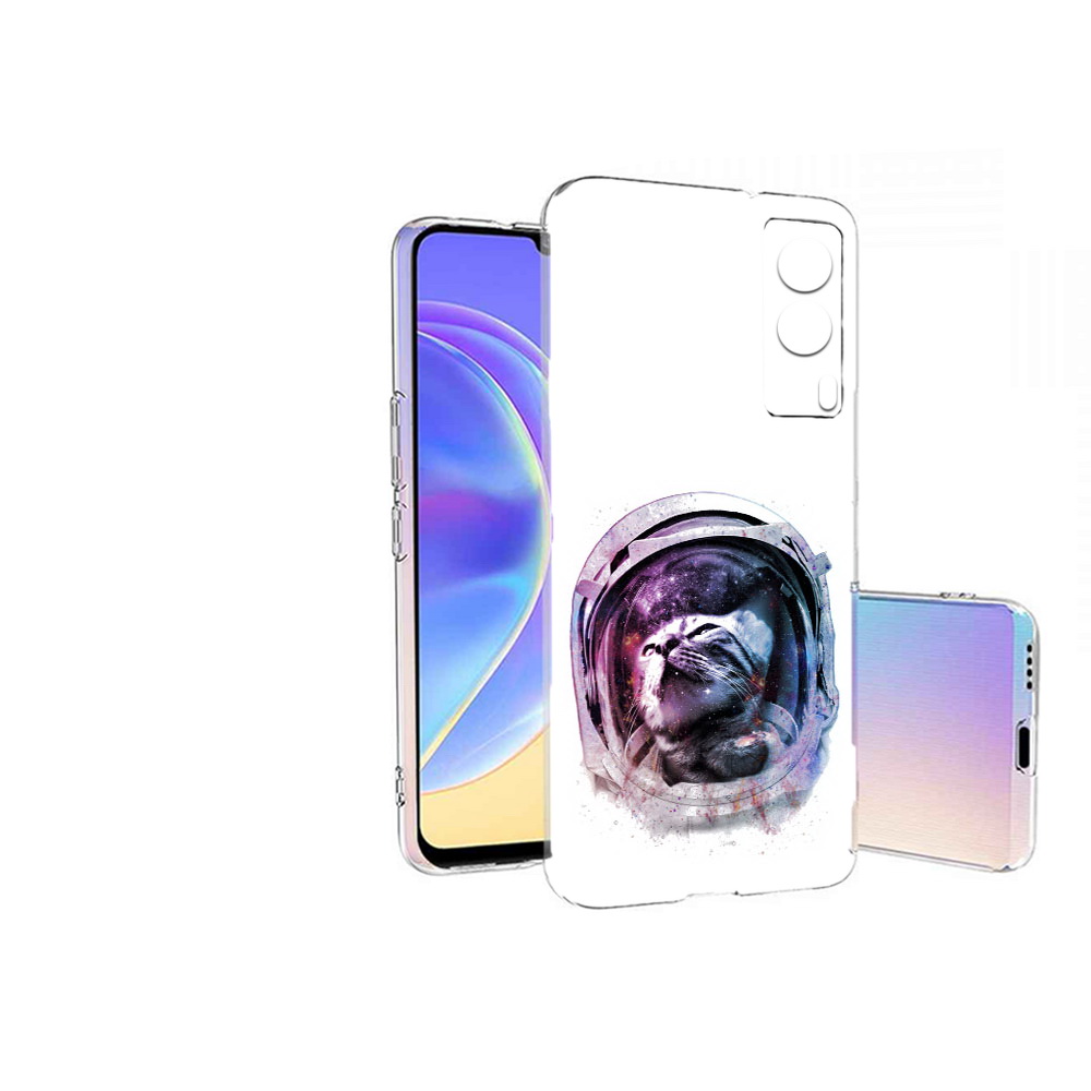 

Чехол MyPads Tocco для Vivo V21E кот в шлеме (PT161736.380.396), Прозрачный, Tocco