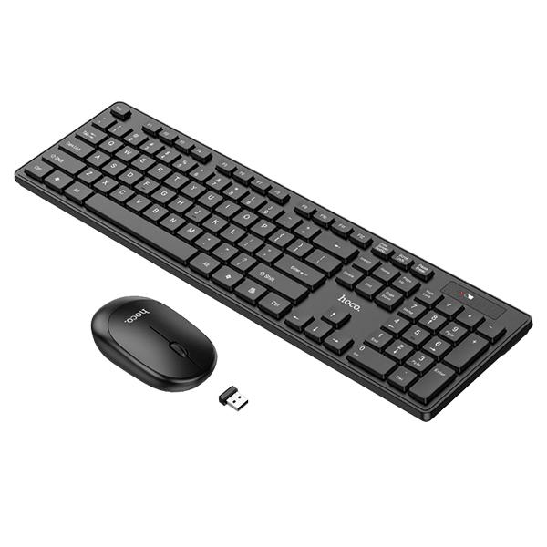 фото Комплект беспроводная клавиатура + мышь hoco gm17 black
