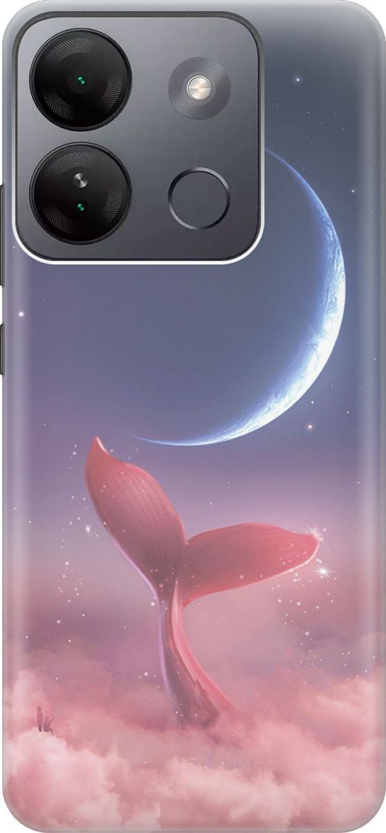 

Силиконовый чехол на Infinix Smart 7 HD "Небесный кит", Розовый;синий, 159425