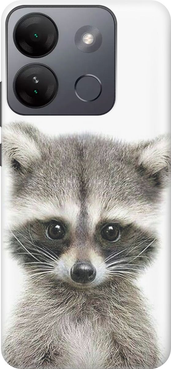 

Силиконовый чехол на Infinix Smart 7 HD "Кроха-енот", Бежевый;белый, 159431