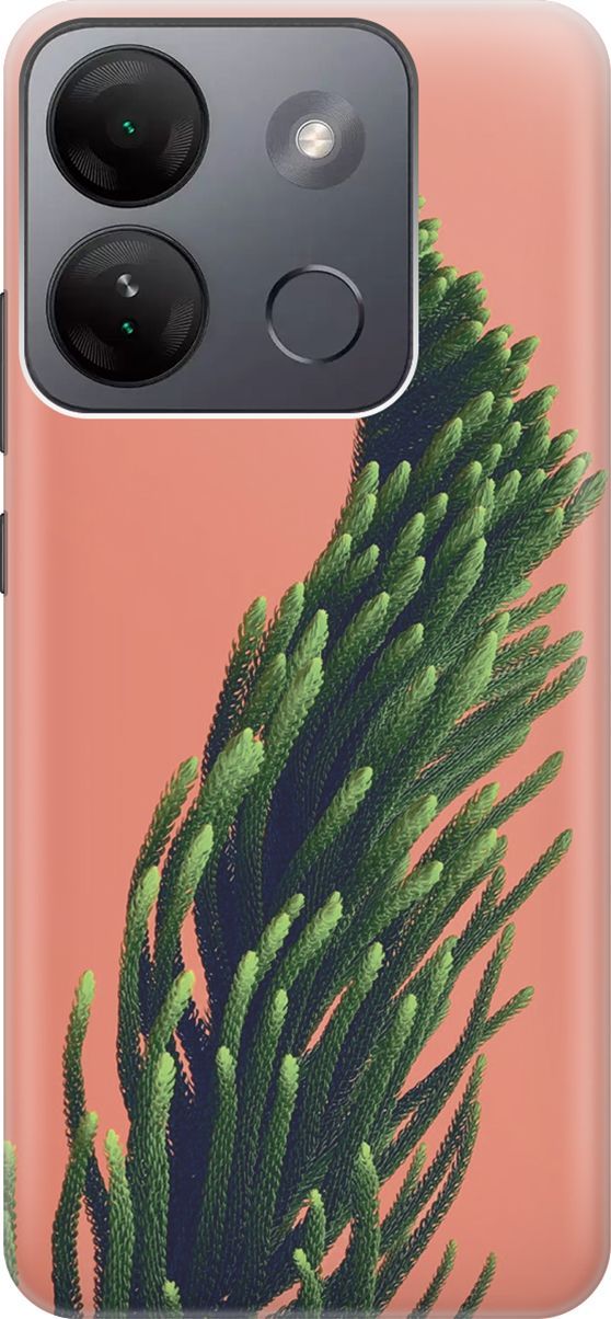 

Силиконовый чехол на Infinix Smart 7 HD "Хвоя на розовом", Зеленый;розовый, 159427