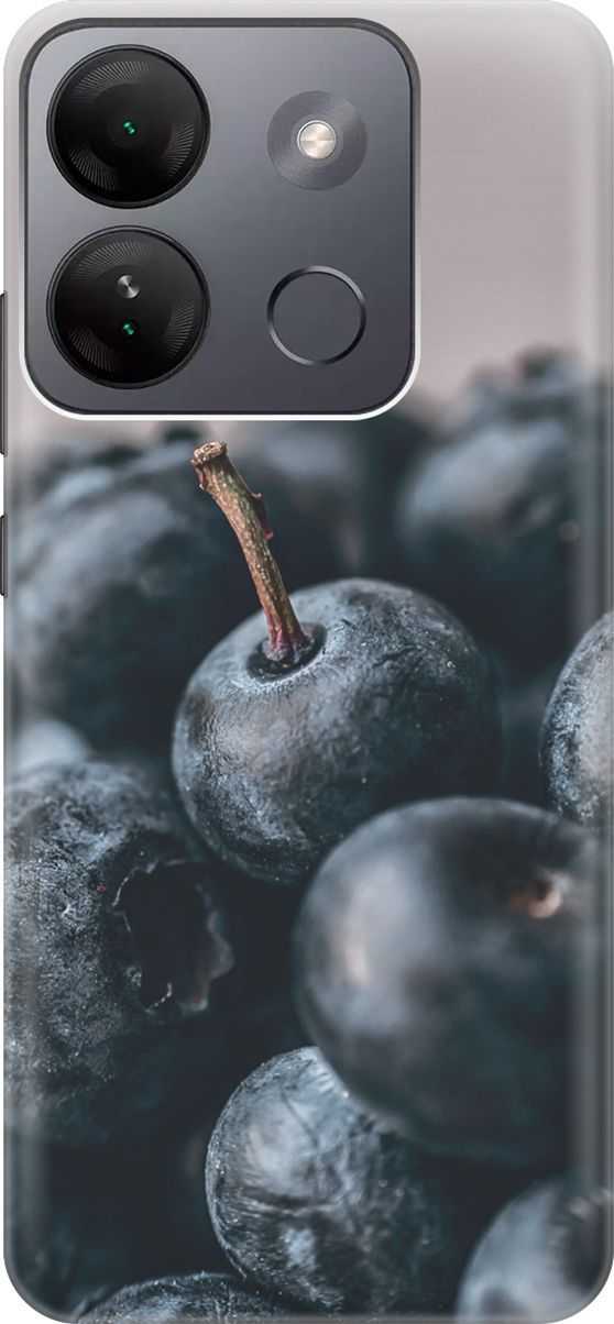 

Силиконовый чехол на Infinix Smart 7 HD "Голубика", Розовый;черный, 159425