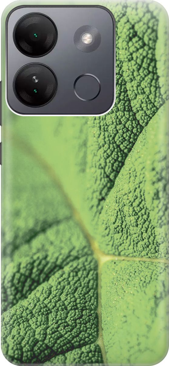 

Силиконовый чехол на Infinix Smart 7 HD "Лист в макро", Зеленый, 159431