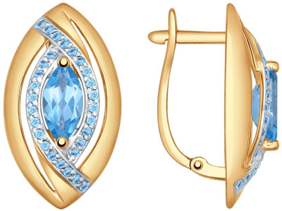 

Серьги из красного золота AllTime 724656_s, топаз\фианит, 724656_s