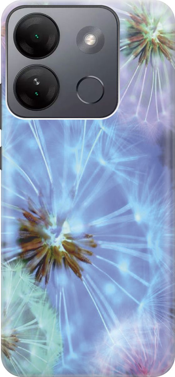 

Силиконовый чехол на Infinix Smart 7 HD "Макро одуванчики", Голубой;синий, 159430