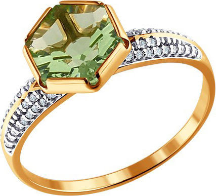 Кольцо из красного золота р. 17 AllTime 713770_s, кварц\фианит