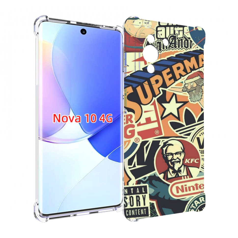 

Чехол MyPads Лейблы-на-постере для Huawei Nova 10, Прозрачный, Tocco