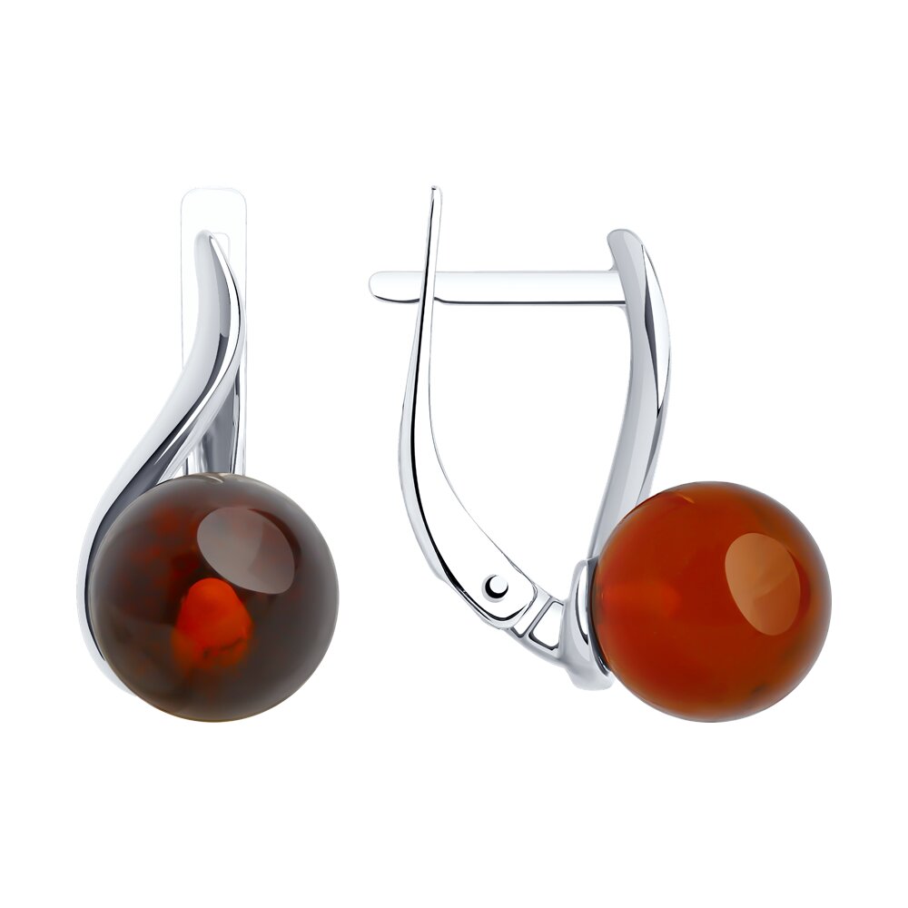

Серьги из серебра SOKOLOV 83020309, янтарь, 83020309