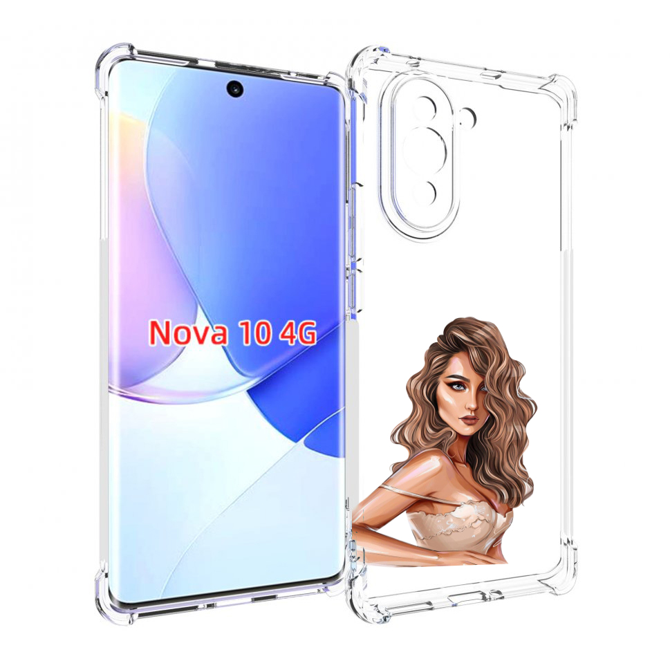 

Чехол MyPads Кудрявая-девушка женский для Huawei Nova 10, Прозрачный, Tocco