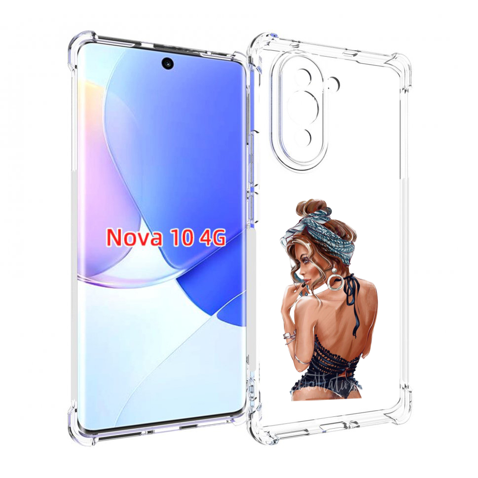 

Чехол MyPads Красивая-дама женский для Huawei Nova 10, Прозрачный, Tocco