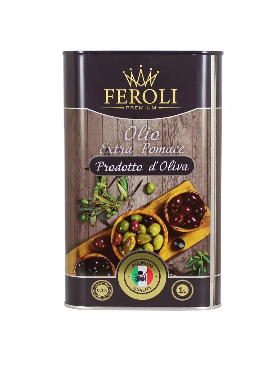 

Оливковое масло Feroli Extra Pomace для жарки, 1 л, Feroli-ExtraPomace-жб-1л