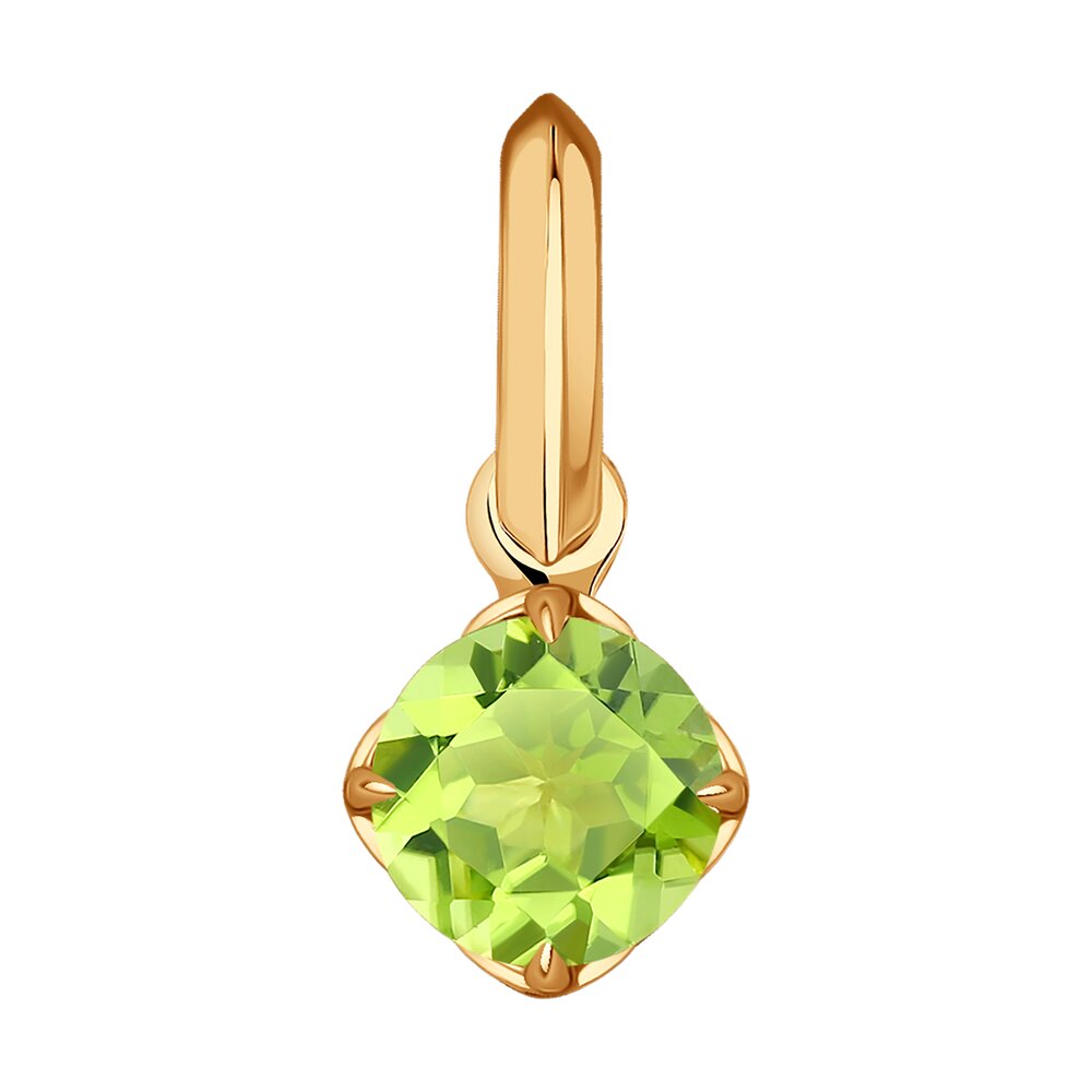 

Кулон из красного золота с хризолитом Diamant 51-330-01767-3, 51-330-01767-3