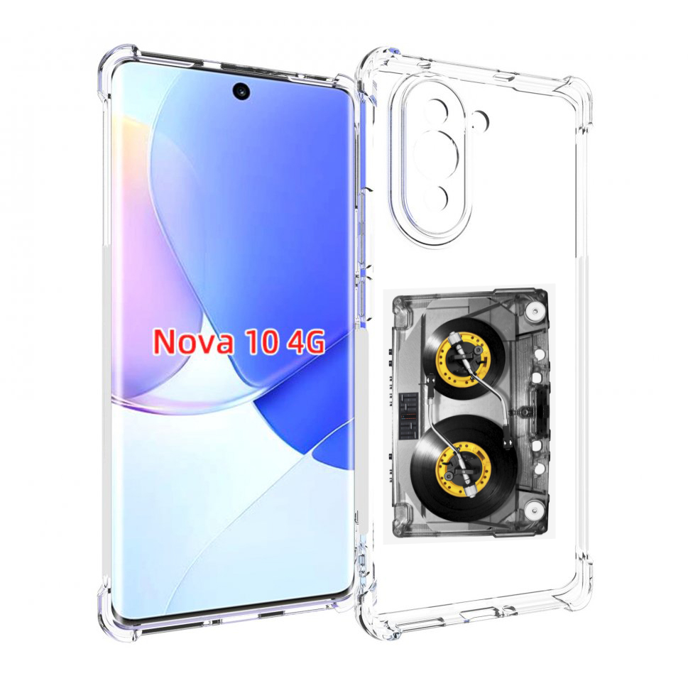 

Чехол MyPads Кассета музыкальная для Huawei Nova 10, Прозрачный, Tocco