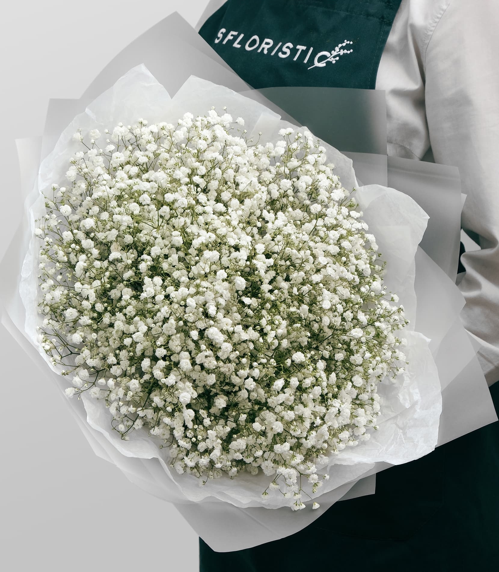 

Монобукет Studio Floristic гипсофила 39 см x 50 см 15 шт. белый 4296, Белая ночь