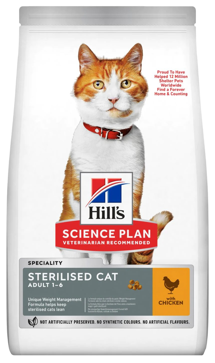 

Сухой корм для кошек Hill's Science Plan Sterilised Cat курица, 2 шт по 0,3 кг