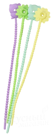 

Стяжки для рулетов Набор 4 шт. Food loops set Fissman, Разноцветный