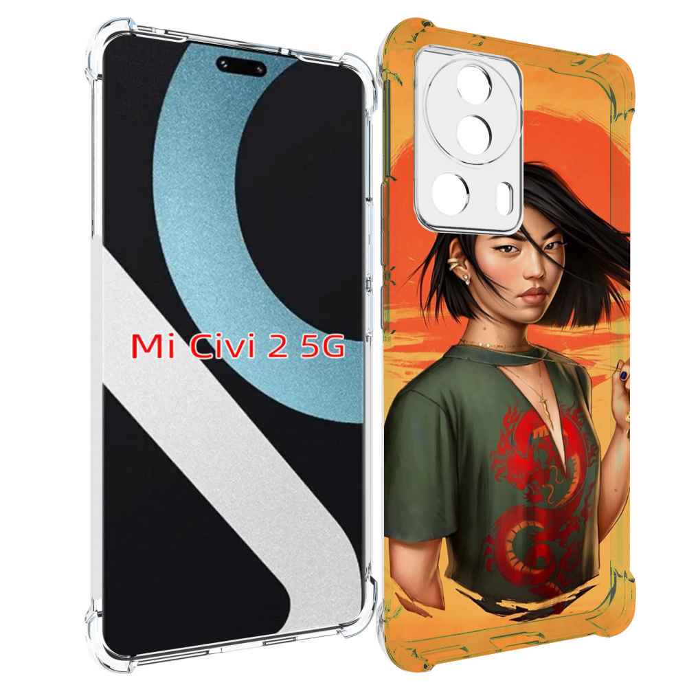 

Чехол MyPads девушка-в-оранжевом-фоне женский для Xiaomi Civi 2, Прозрачный, Tocco