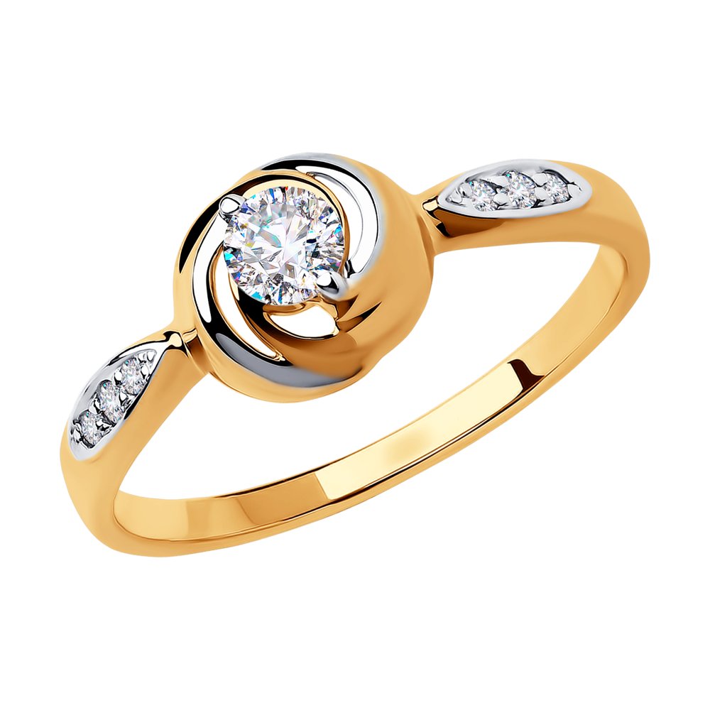 

Кольцо из красного золота с фианитом р. 16 Diamant 51-110-00378-1, 51-110-00378-1