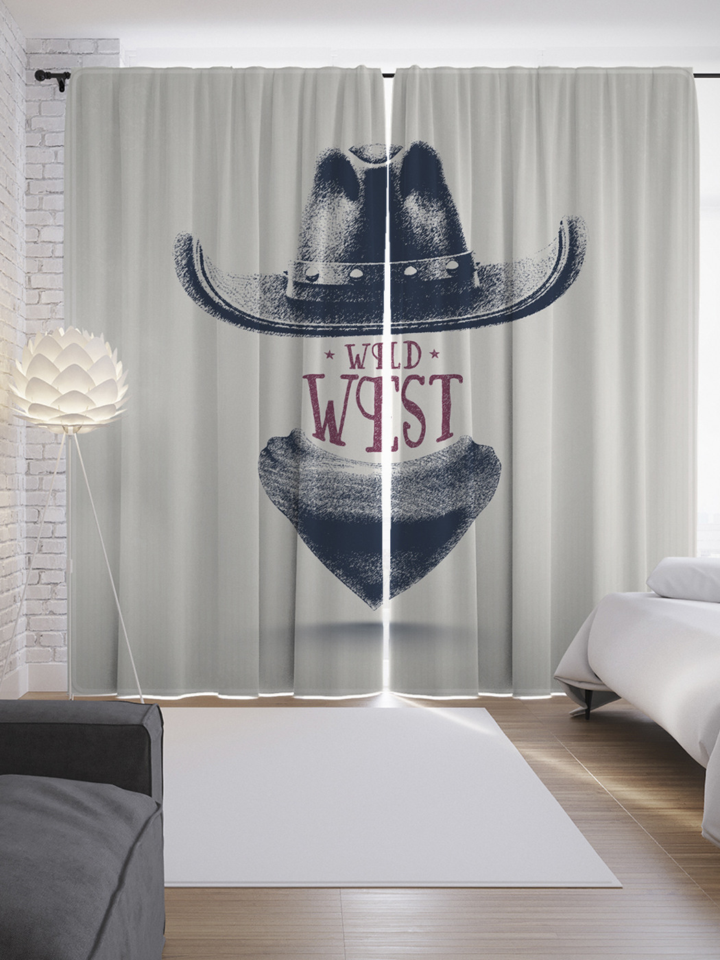 

Шторы с фотопечатью "Безликий дикий запад" из сатена, 290х265 см