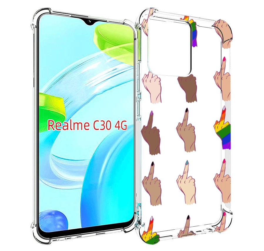 

Чехол MyPads разноцветные-руки для Realme C30 4G / Narzo 50i Prime, Прозрачный, Tocco
