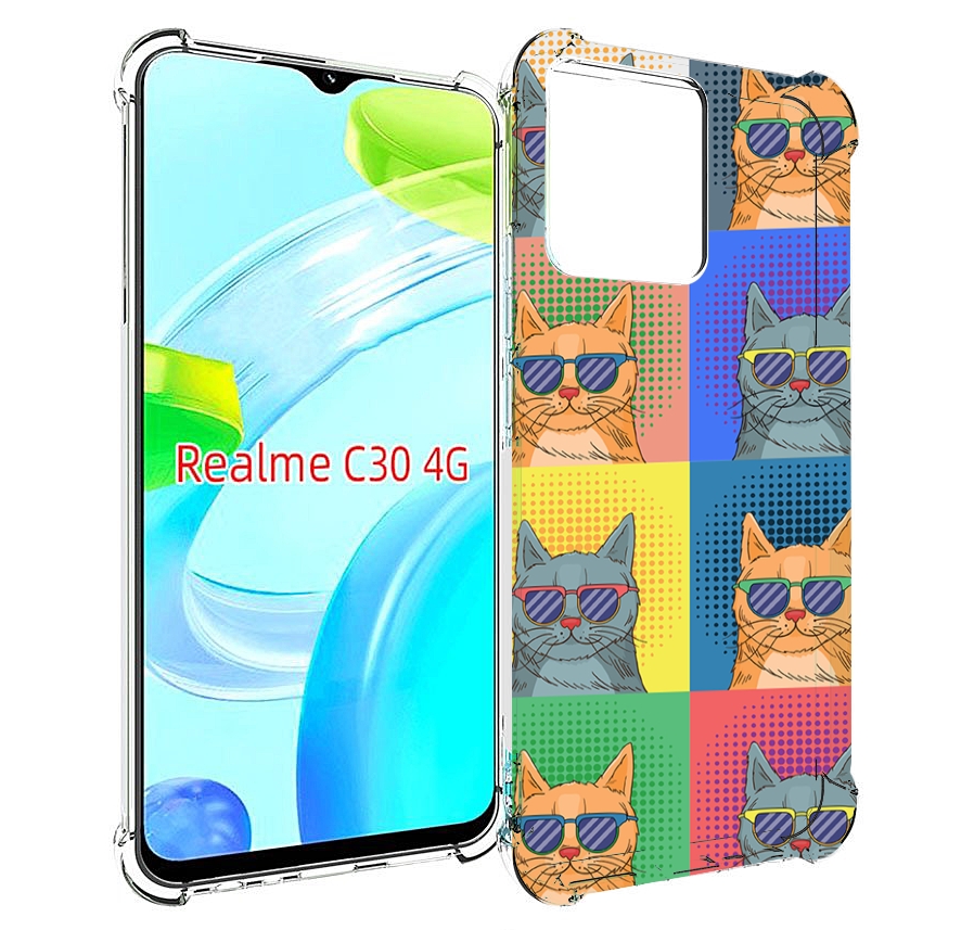 

Чехол MyPads разноцветные-коты для Realme C30 4G / Narzo 50i Prime, Прозрачный, Tocco